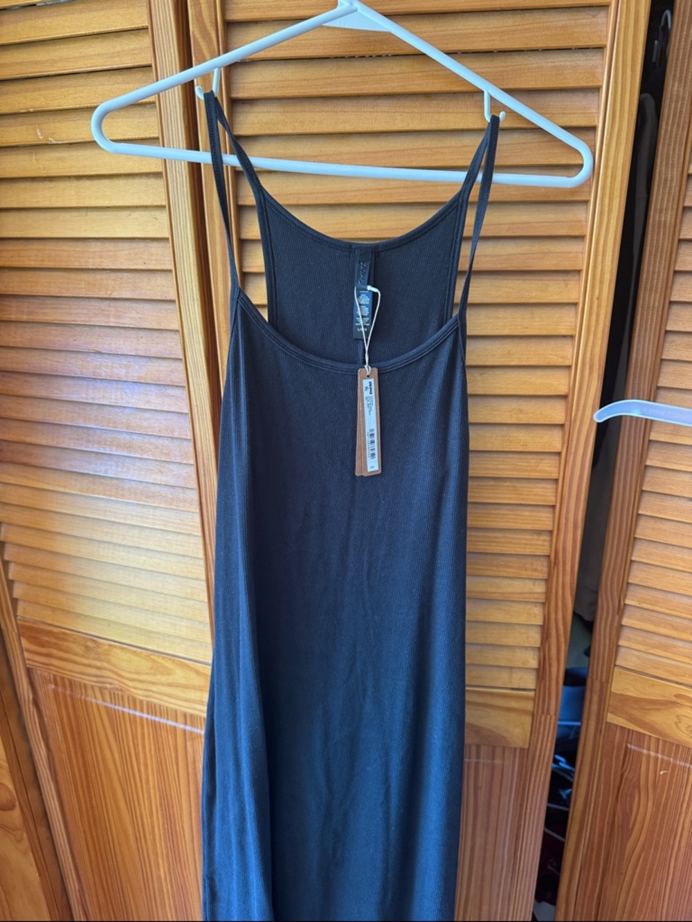 SKIMS Black Ribbed Tank Maxi Dress size L NWT never worn - Picture 4 of 5
